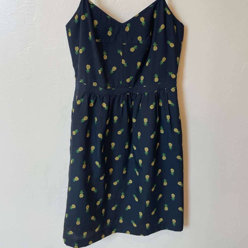 J. Crew navy pineapple sundress. Size 4.